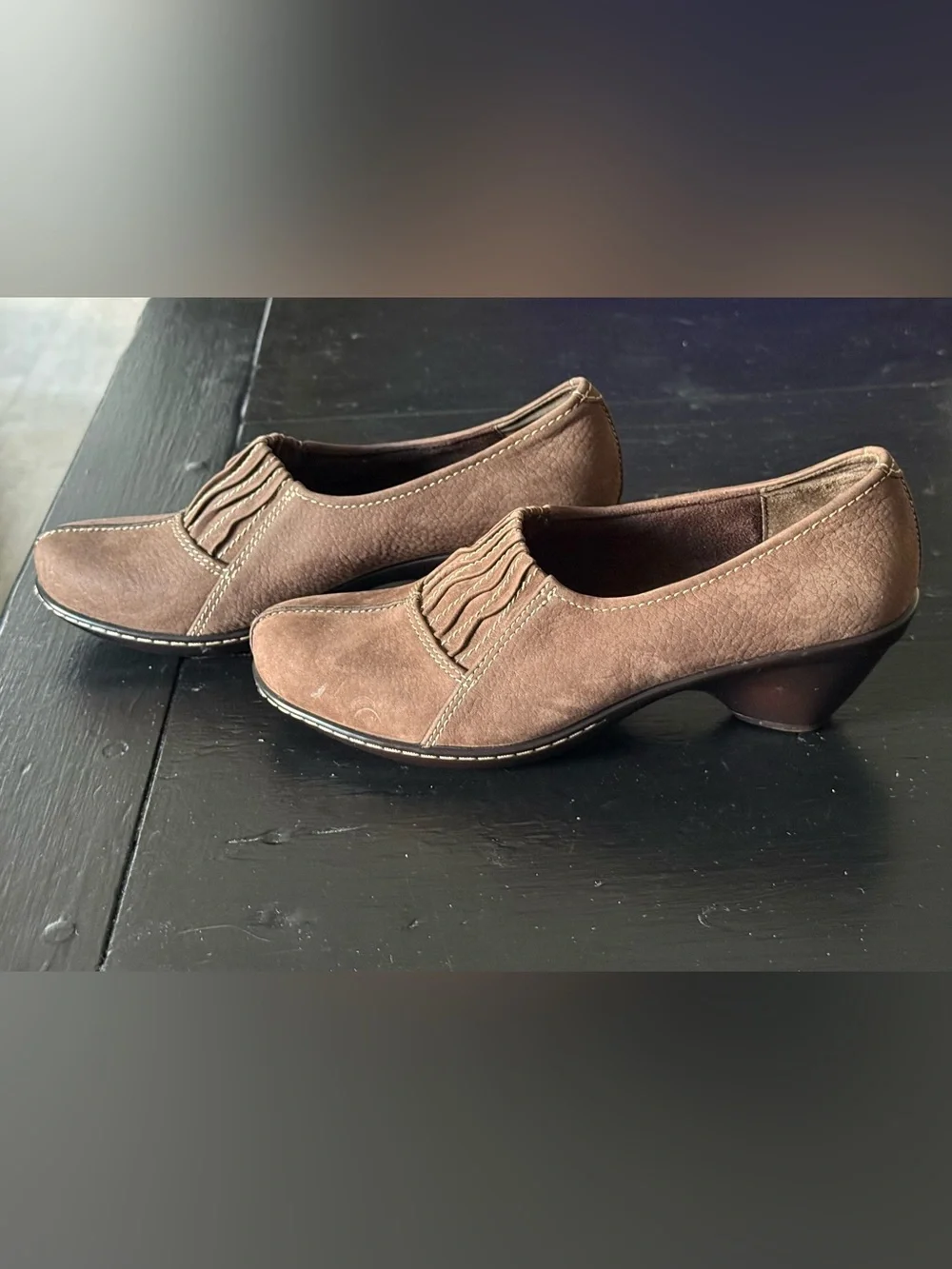 SoftWalk Brown Suede Wedge Slip-On Loafers